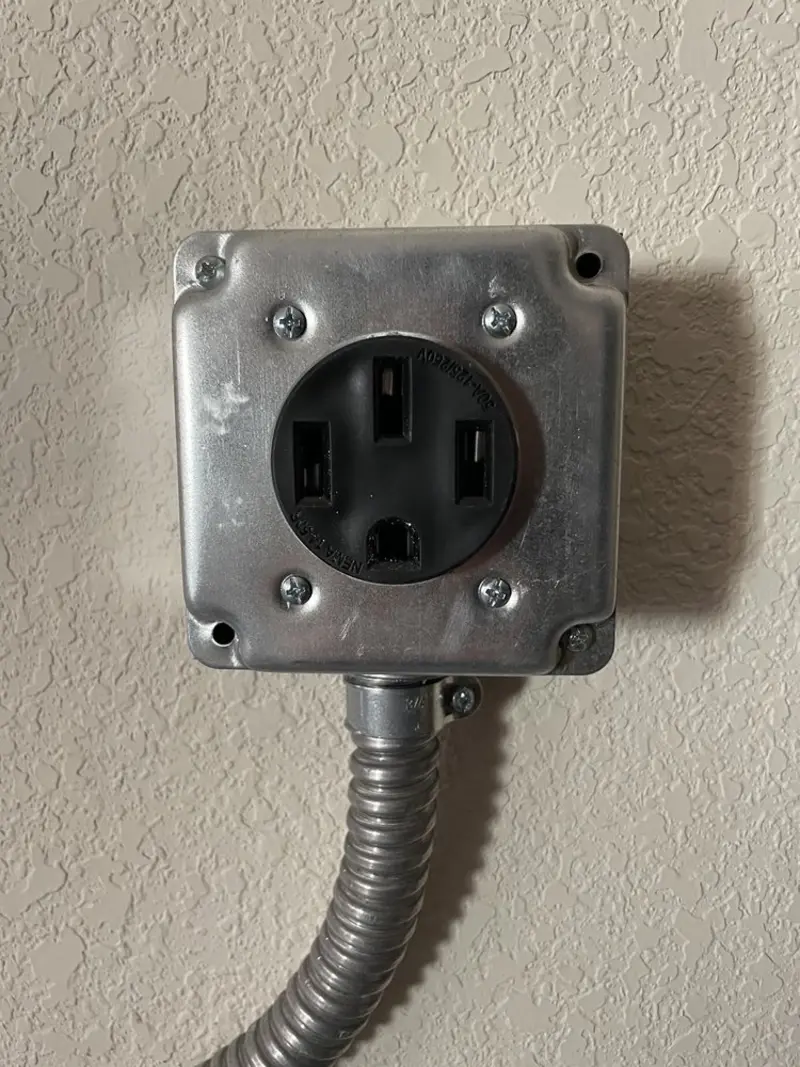 NEMA 14-50 outlet installed for Smart Home Electrical in Elburn